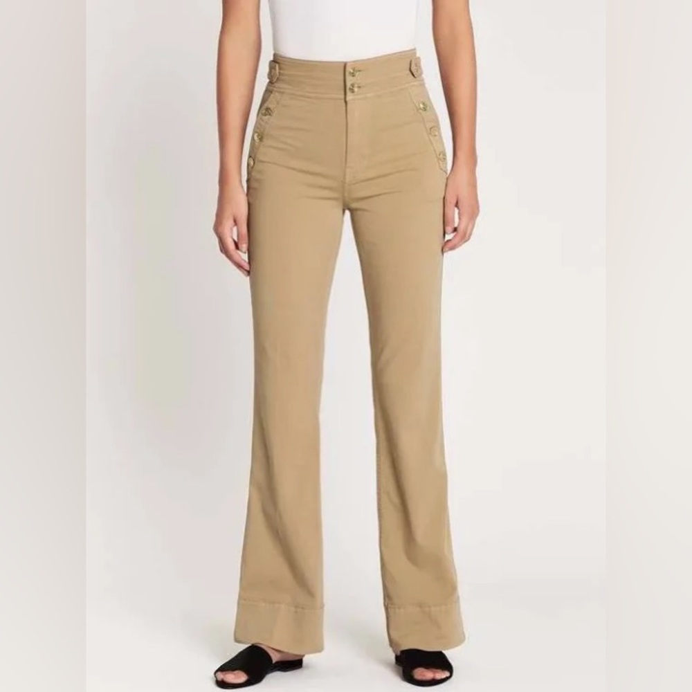 Current Elliott High-waisted Maritime flared pants (Tan, Size 29)